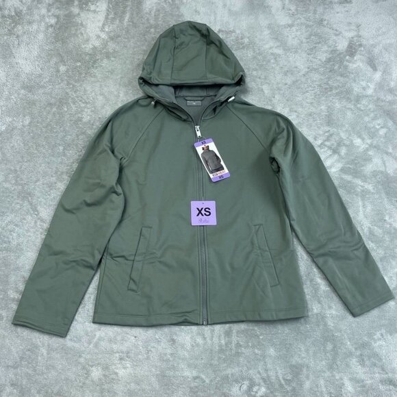 32 Degrees Heat Womens Size XS Green Full-Zip Hoodie Jacket Softshell a1685 - Picture 1 of 10